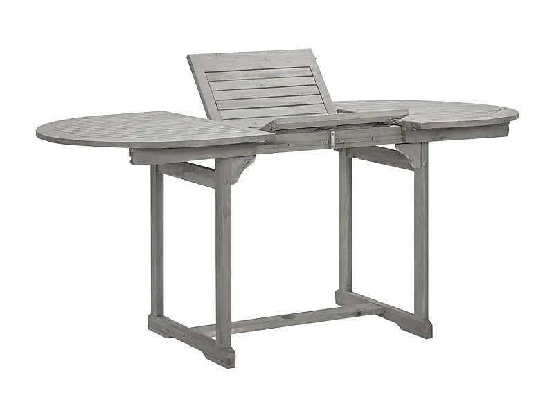 Mesa de comedor jardín madera maciza acacia (120-170)x80x75 cm KOW98949