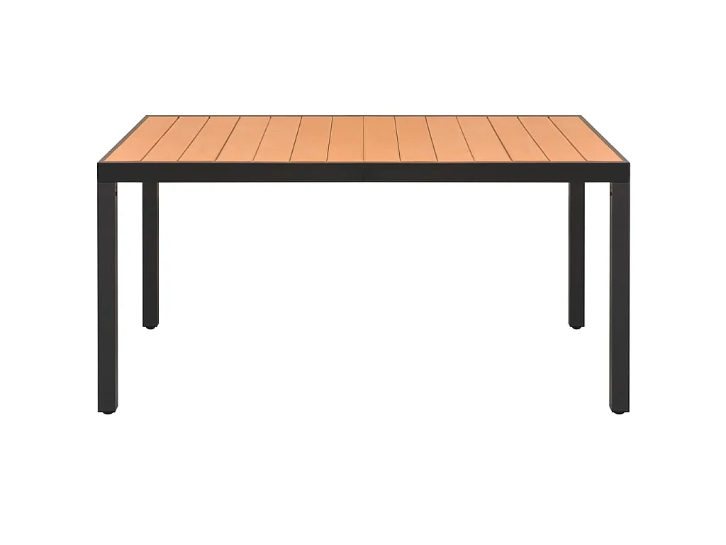 Mesa de comedor de jardín de aluminio y WPC marrón 150x90x74 cm KOW93172