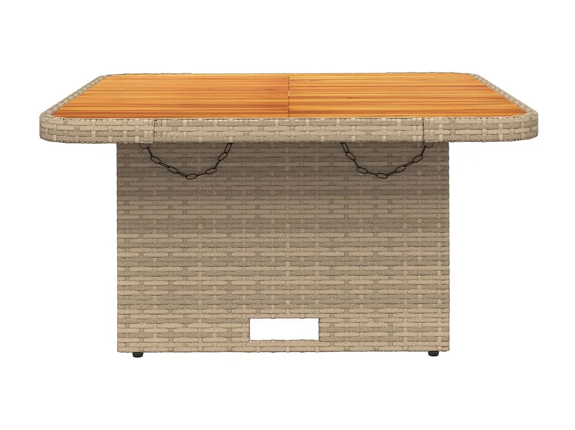 Tuintafel 80x80x71 cm poly rattan en acaciahout beige NL384549