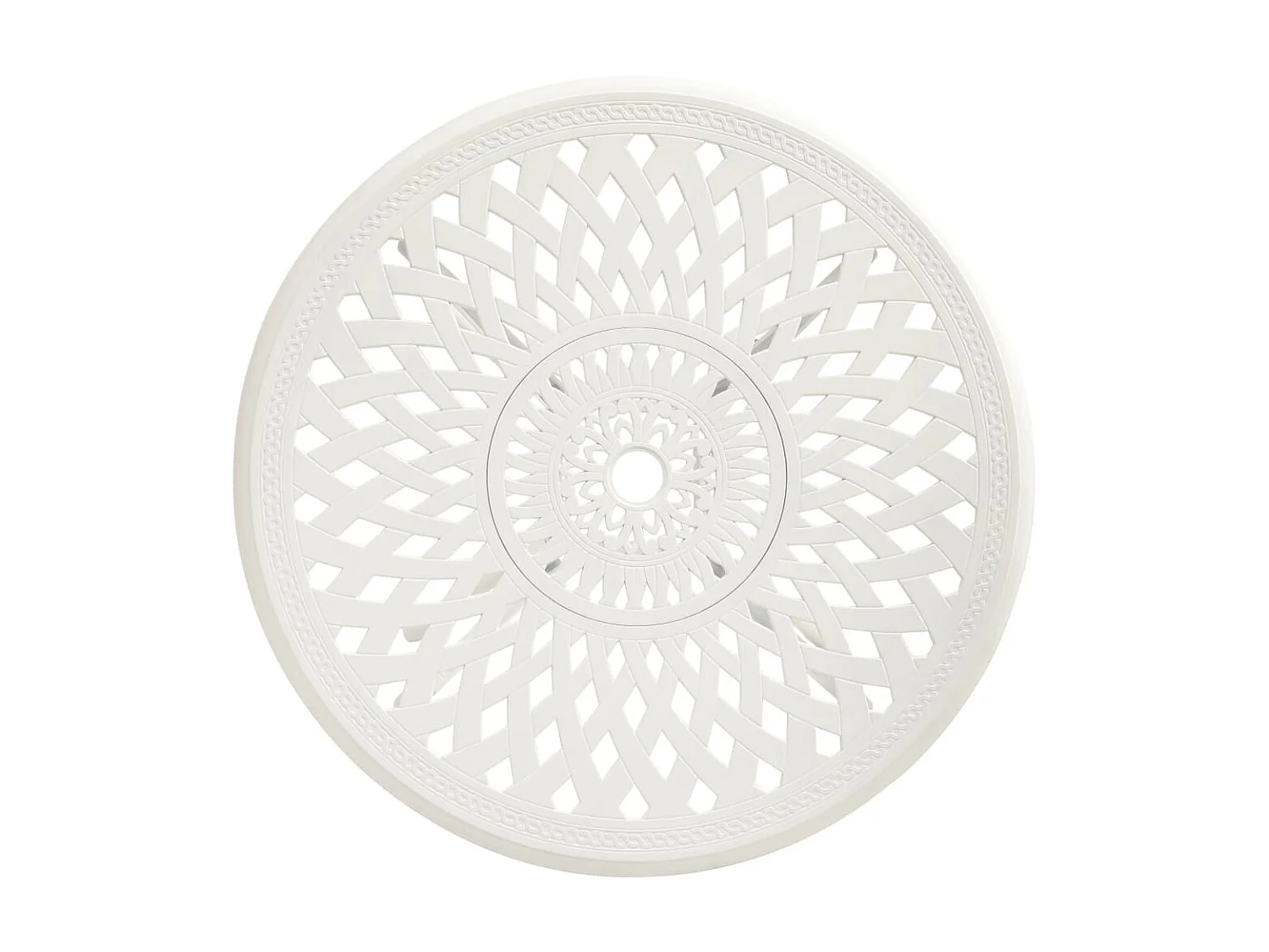 Tuintafel 78x78x72 cm gietaluminium wit NL308784