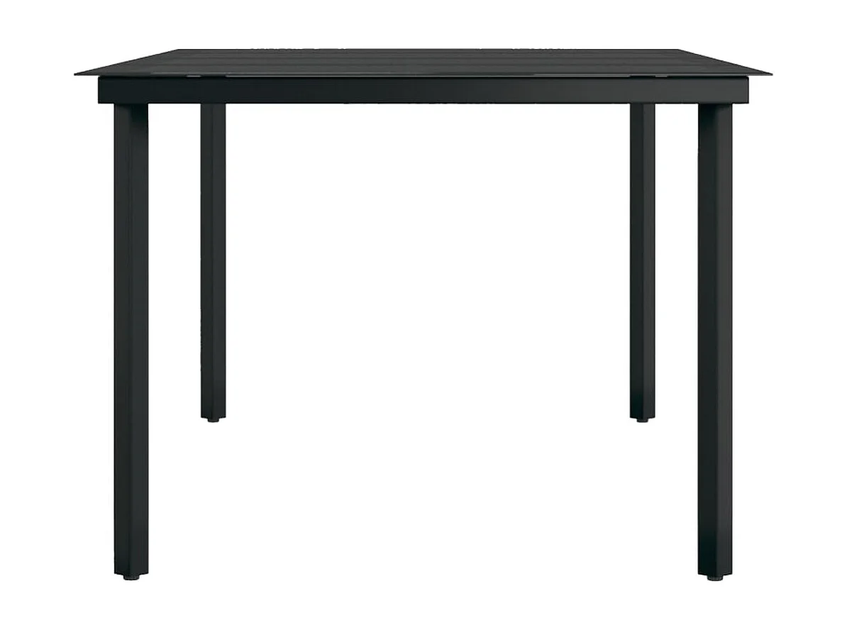 Table à manger de jardin Noir 200x100x74 cm Acier et verre GHR10552