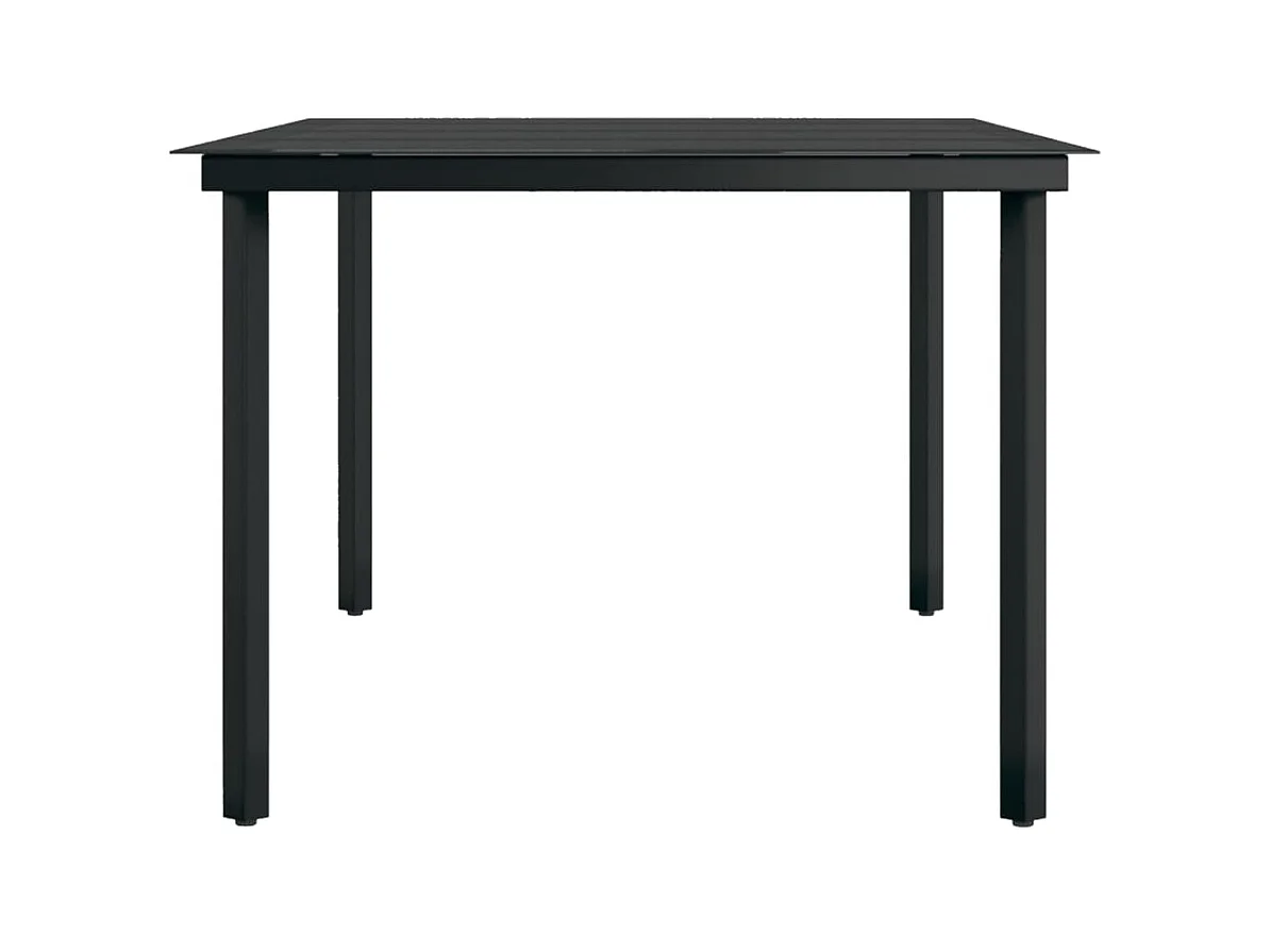 Table à manger de jardin Noir 200x100x74 cm Acier et verre GHR10552