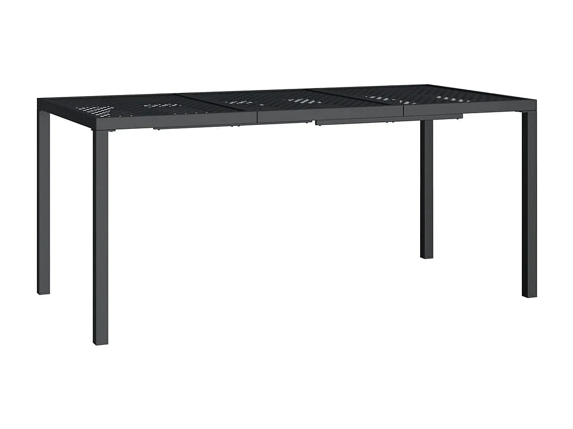 Table de jardin anthracite 165x80x72 cm acier GHR53582