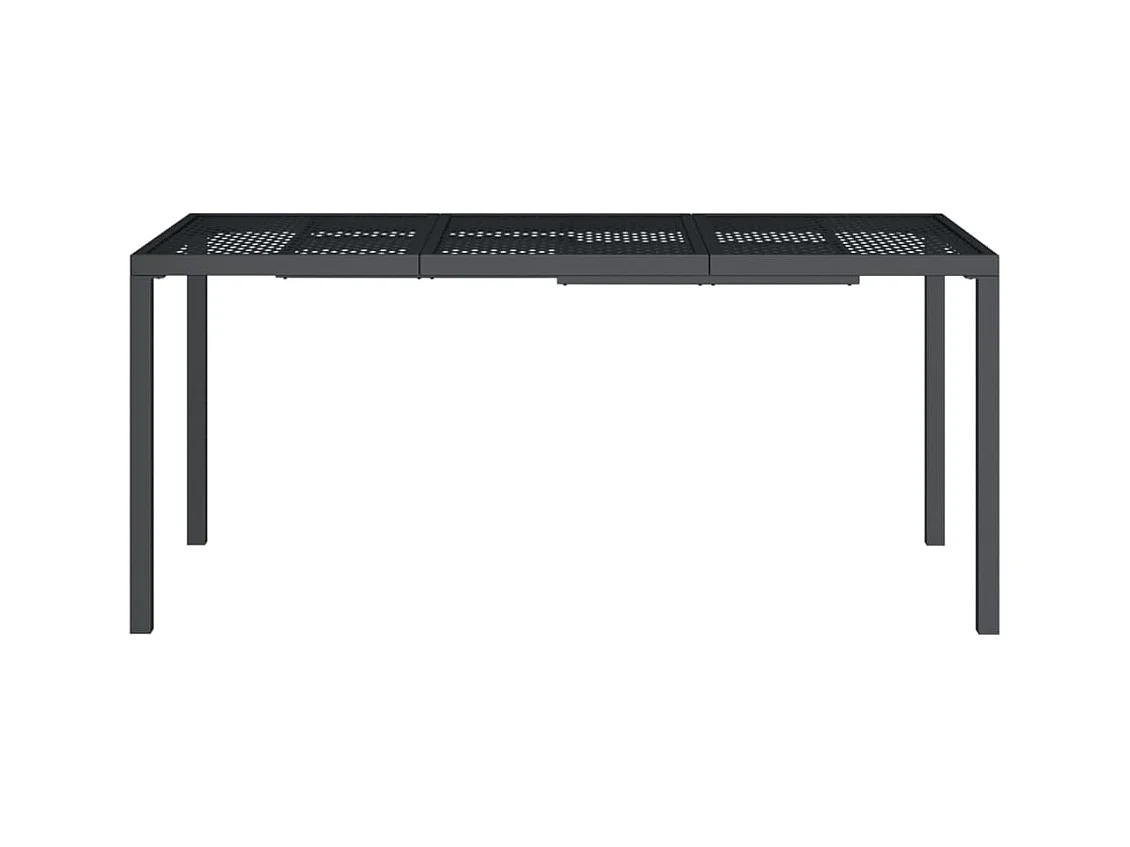 Table de jardin anthracite 165x80x72 cm acier GHR53582