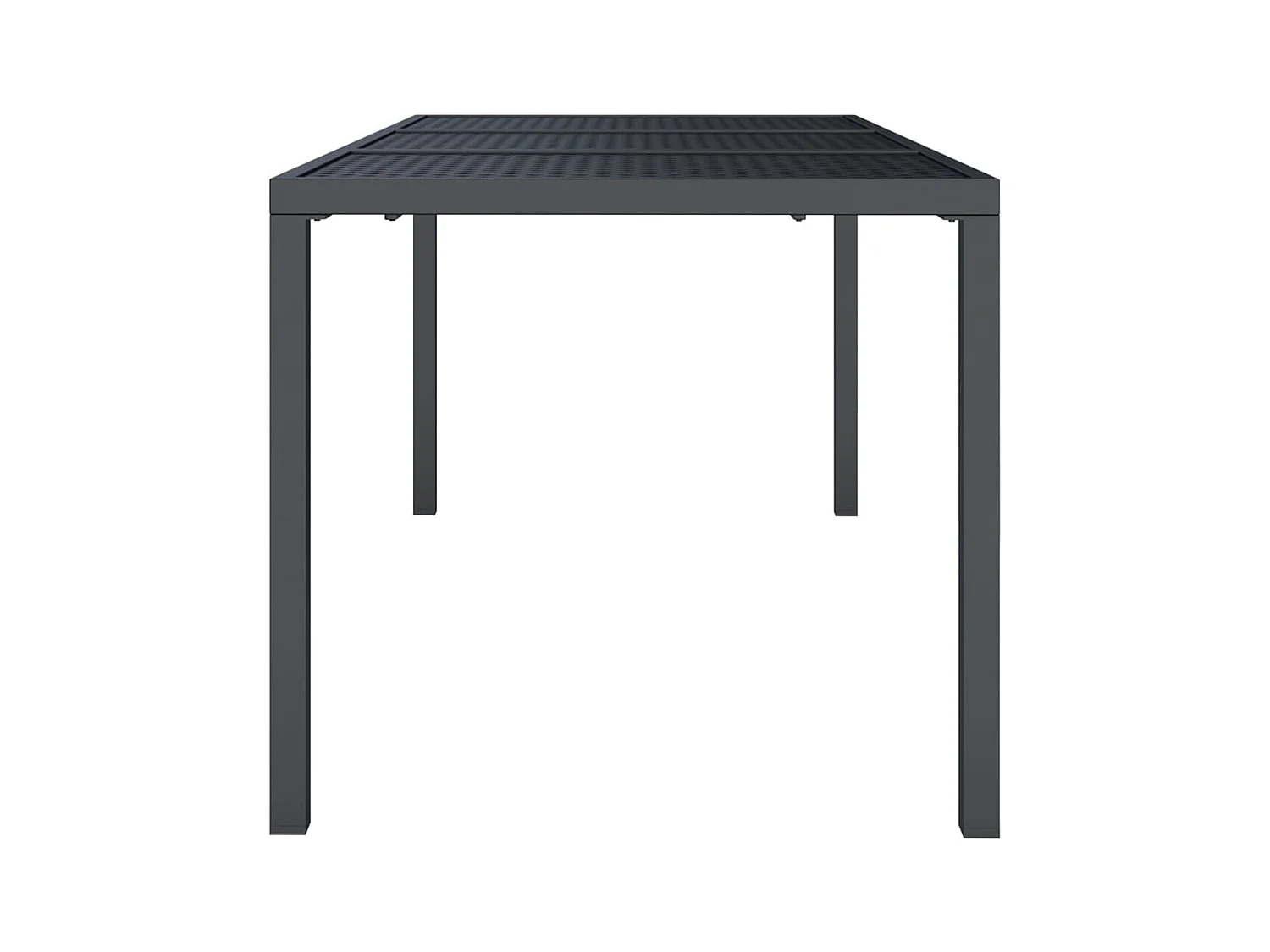Table de jardin anthracite 165x80x72 cm acier GHR53582