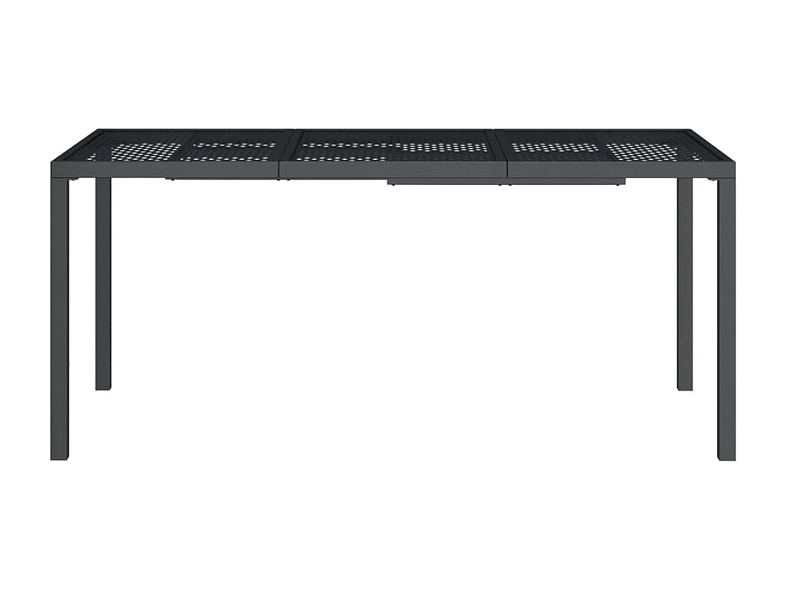 Table de jardin anthracite 165x80x72 cm acier GHR53582