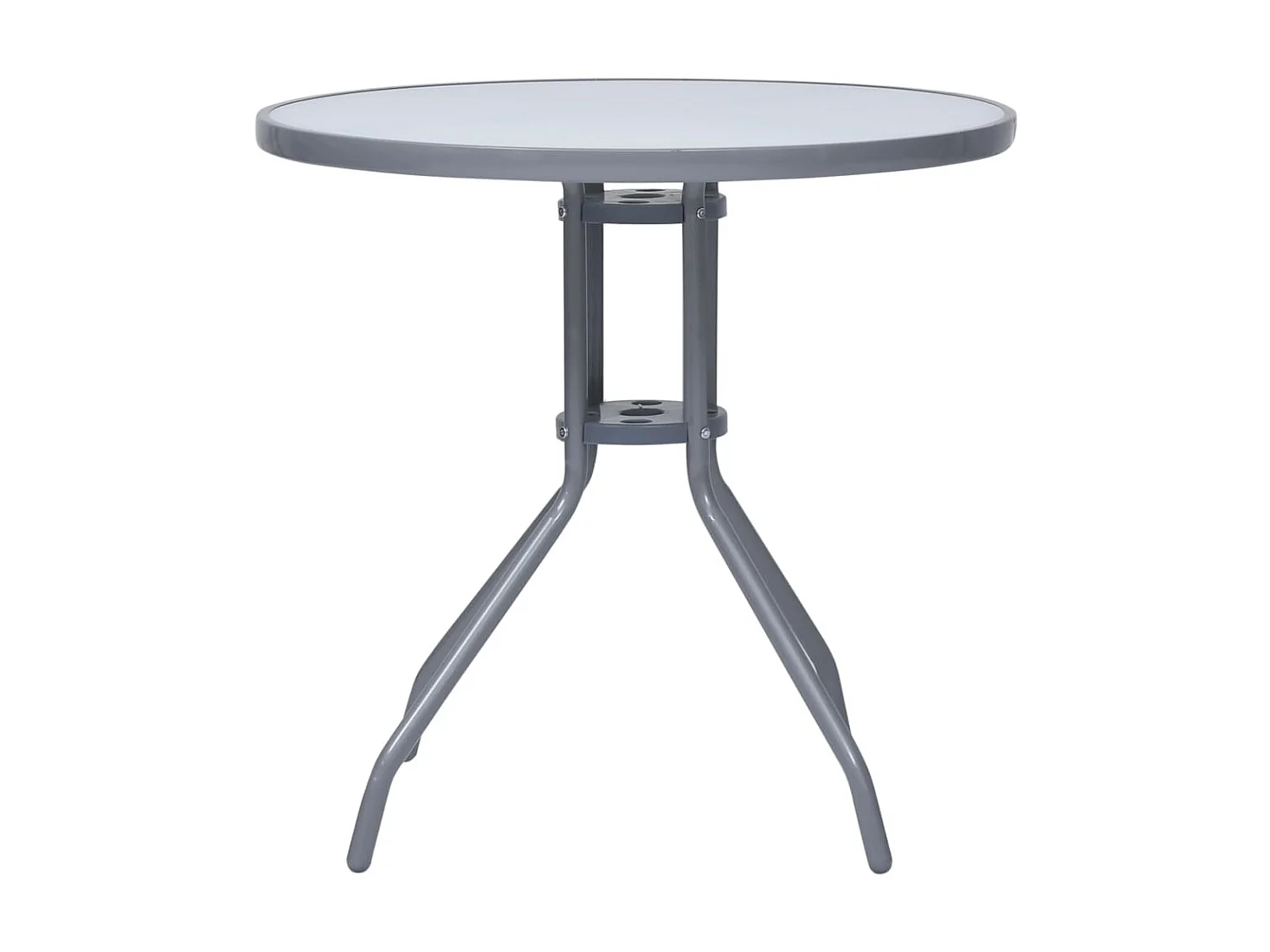 Table de jardin Gris clair 80 cm Acier et verre GHR81315