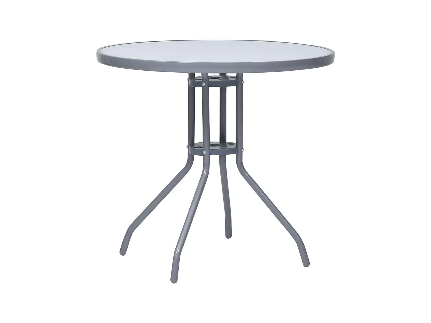Table de jardin Gris clair 80 cm Acier et verre GHR81315