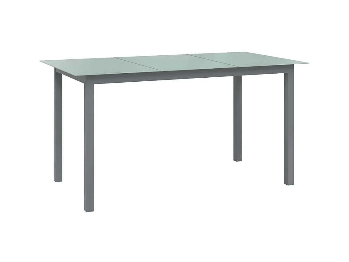 Table de jardin Gris clair 150x90x74 cm Aluminium et verre GHR72193