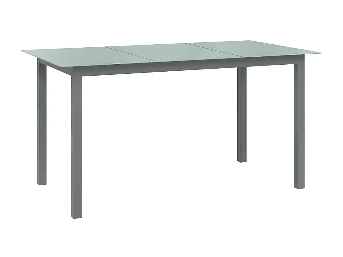 Table de jardin Gris clair 150x90x74 cm Aluminium et verre GHR72193