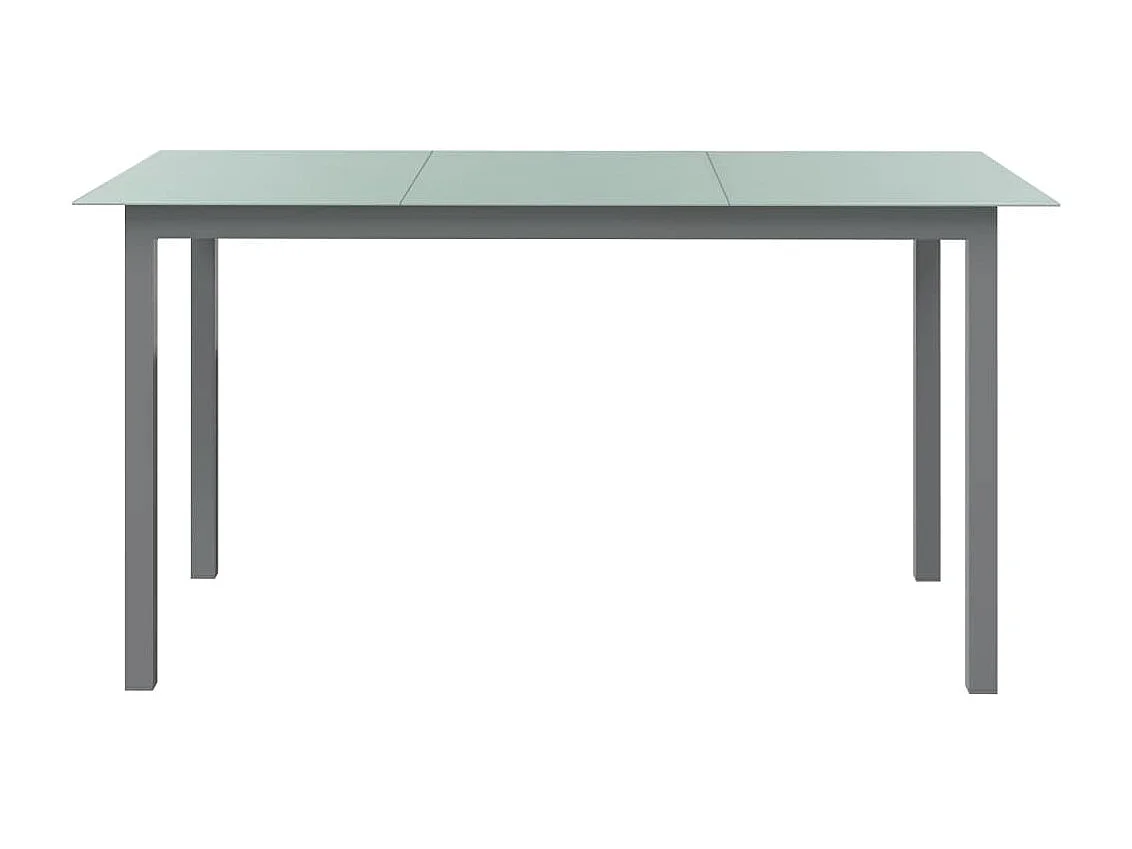 Table de jardin Gris clair 150x90x74 cm Aluminium et verre GHR72193