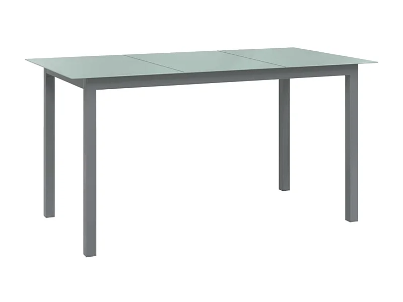 Table de jardin Gris clair 150x90x74 cm Aluminium et verre GHR72193