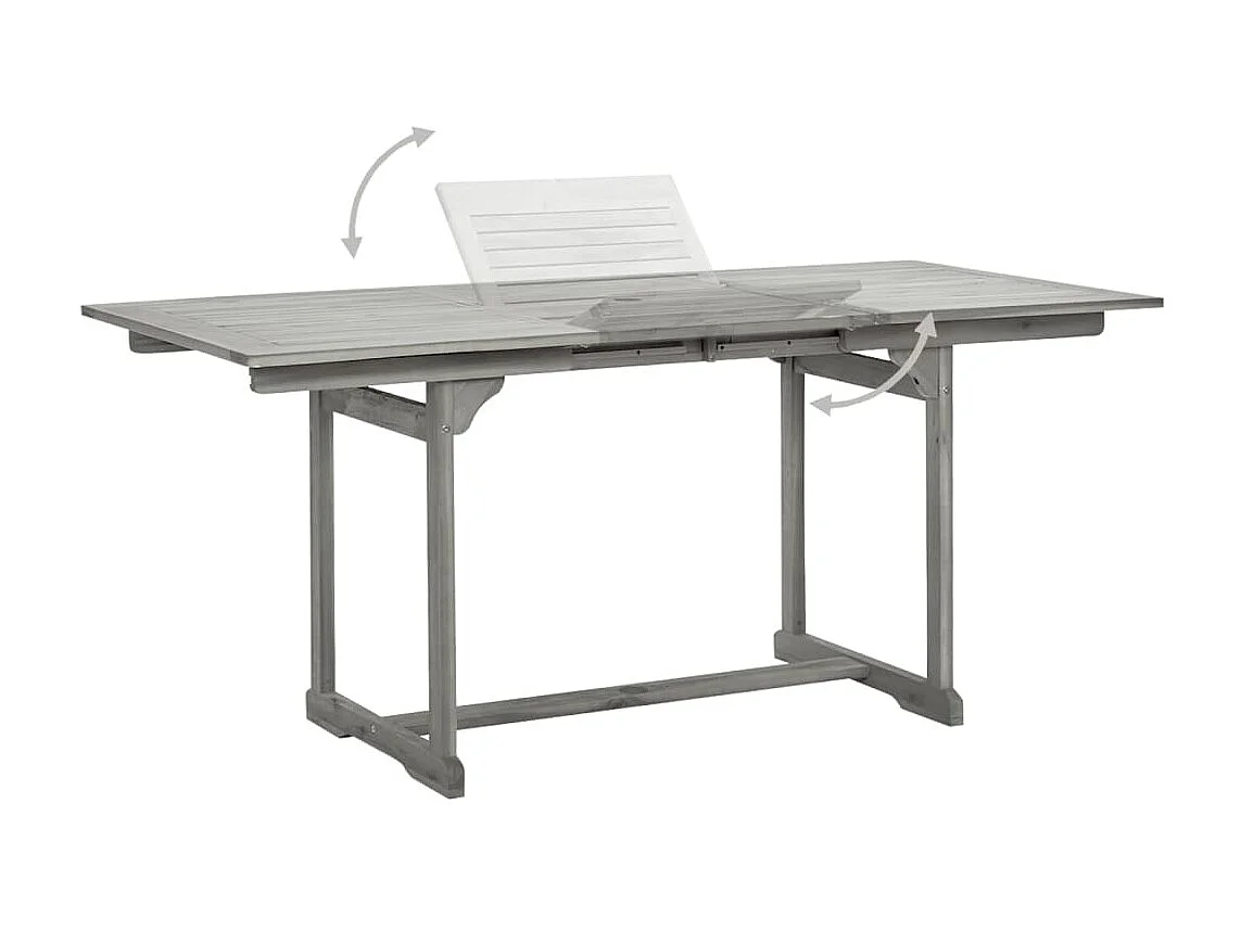 Mesa de jantar p/ jardim (120-170)x80x75 cm acácia maciça PT103984