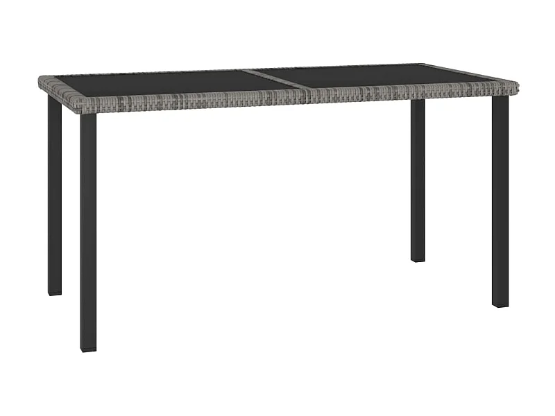 Tuintafel 140x70x73 cm poly rattan grijs NL609080