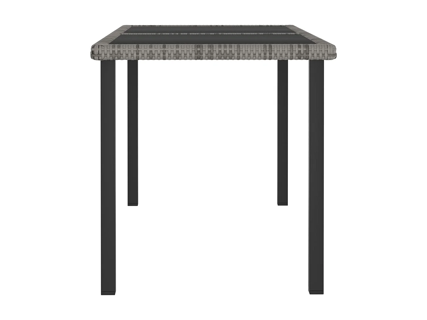Table à manger de jardin Gris 140x70x73 cm Résine tressée GHR11457