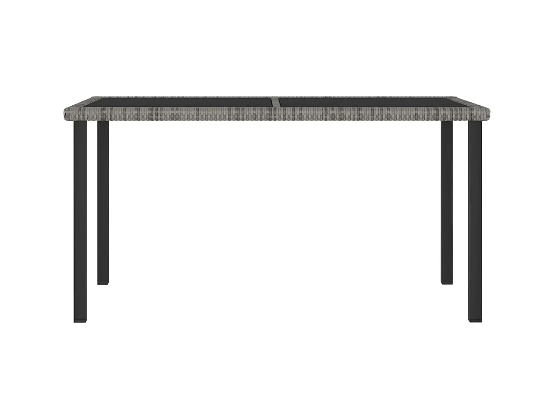 Table à manger de jardin Gris 140x70x73 cm Résine tressée GHR11457