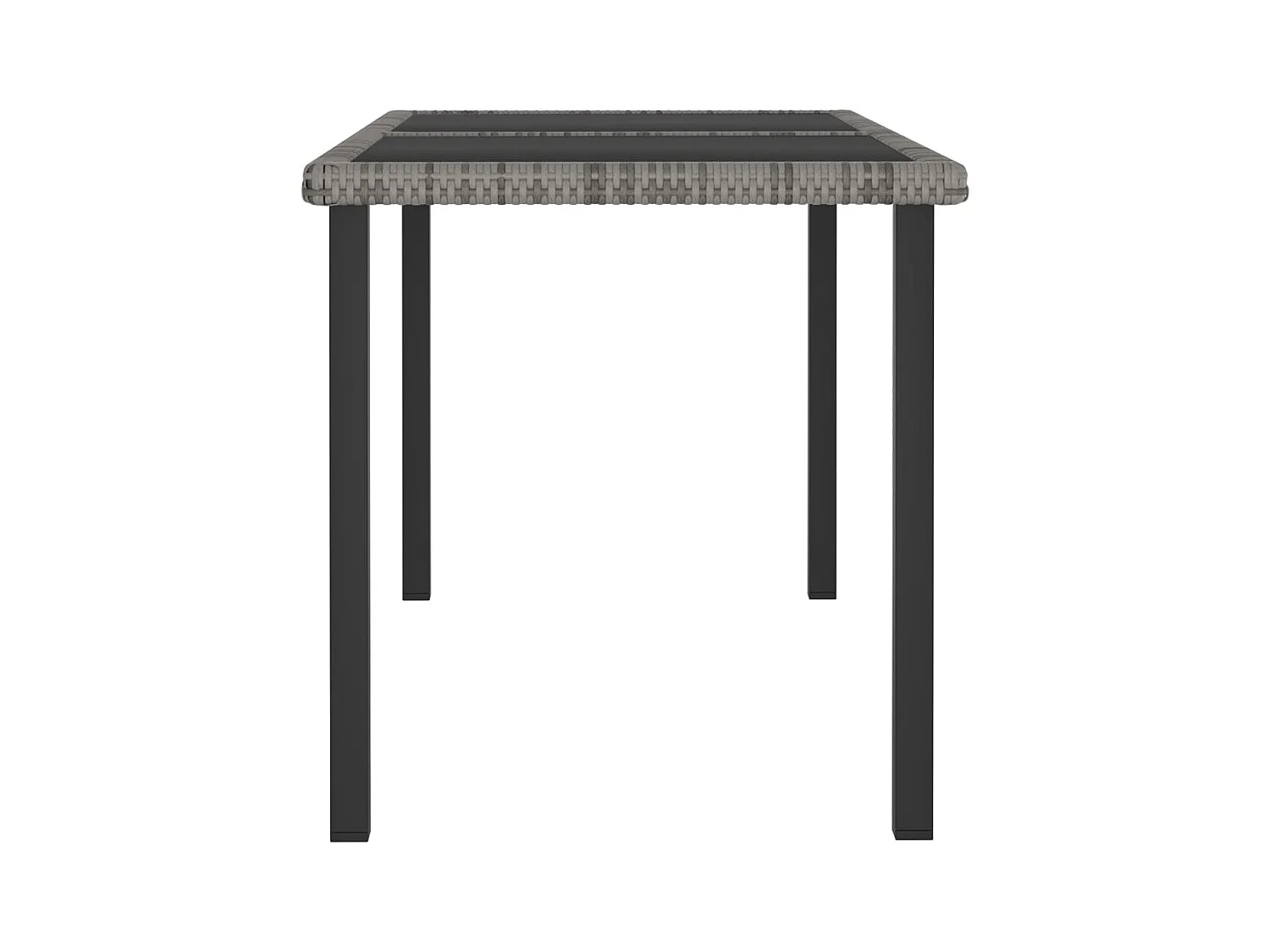 Table à manger de jardin Gris 140x70x73 cm Résine tressée GHR11457