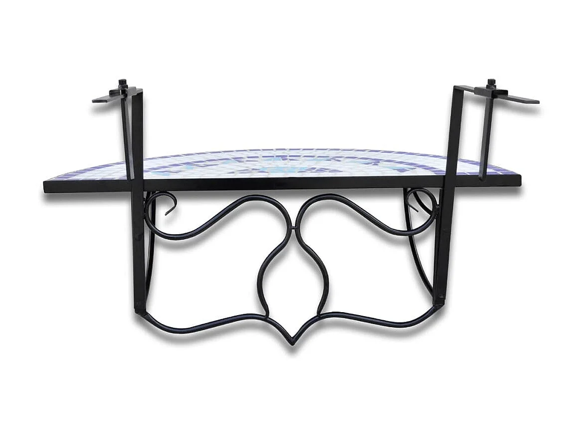 Table suspendue de balcon Bleu et blanc Mosaïque GHR71197