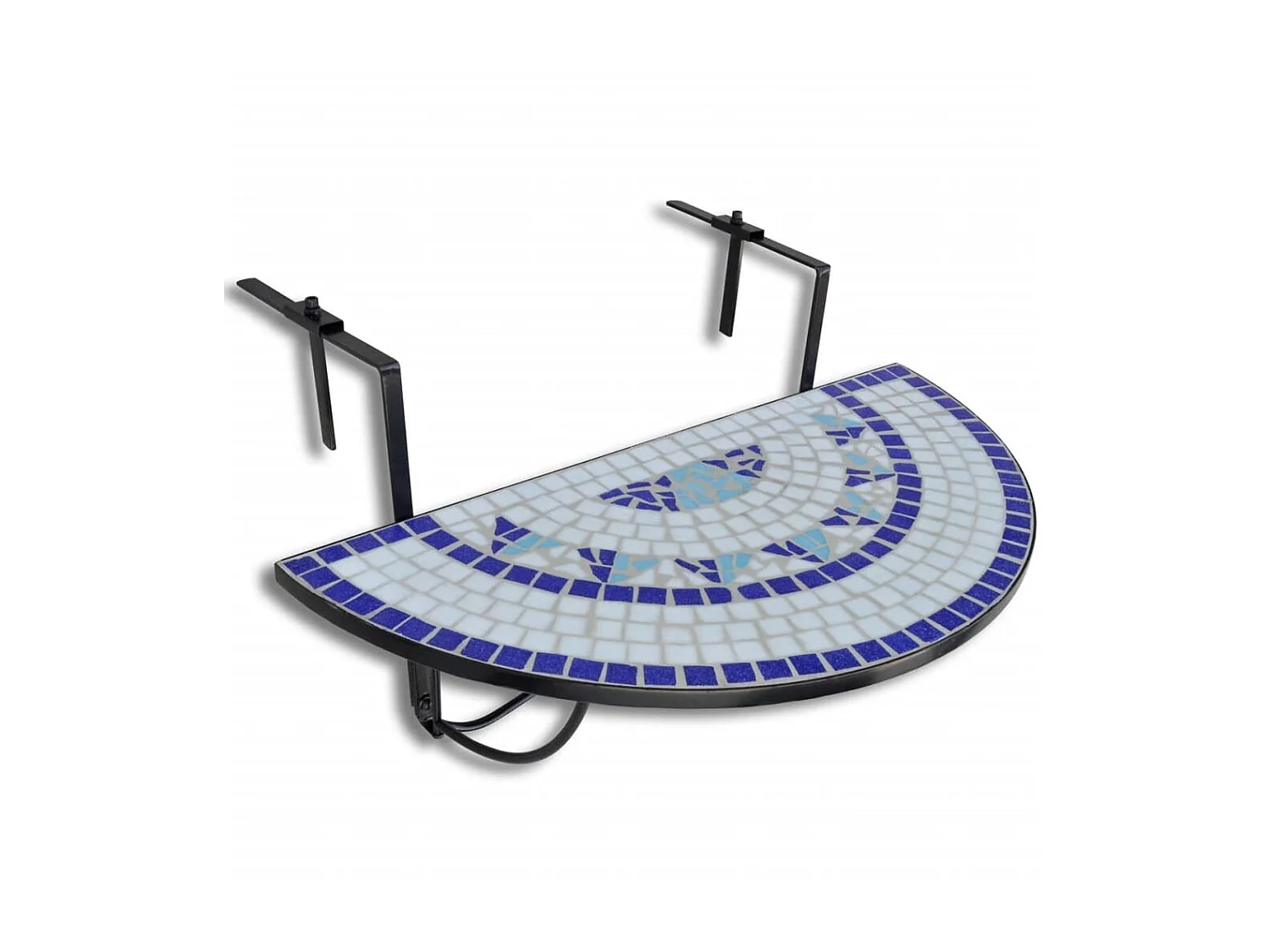 Table suspendue de balcon Bleu et blanc Mosaïque GHR71197