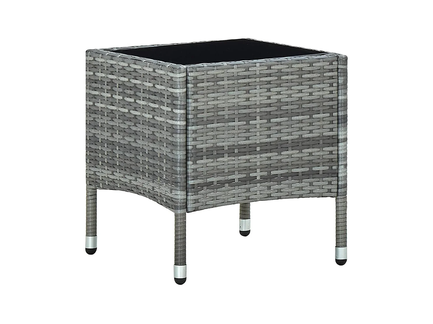 Table de jardin Gris 40x40x45 cm Résine tressée GHR97608