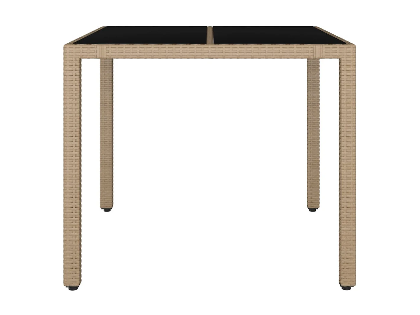 Table de jardin plateau en verre Résine tressée verre trempé GHR76147