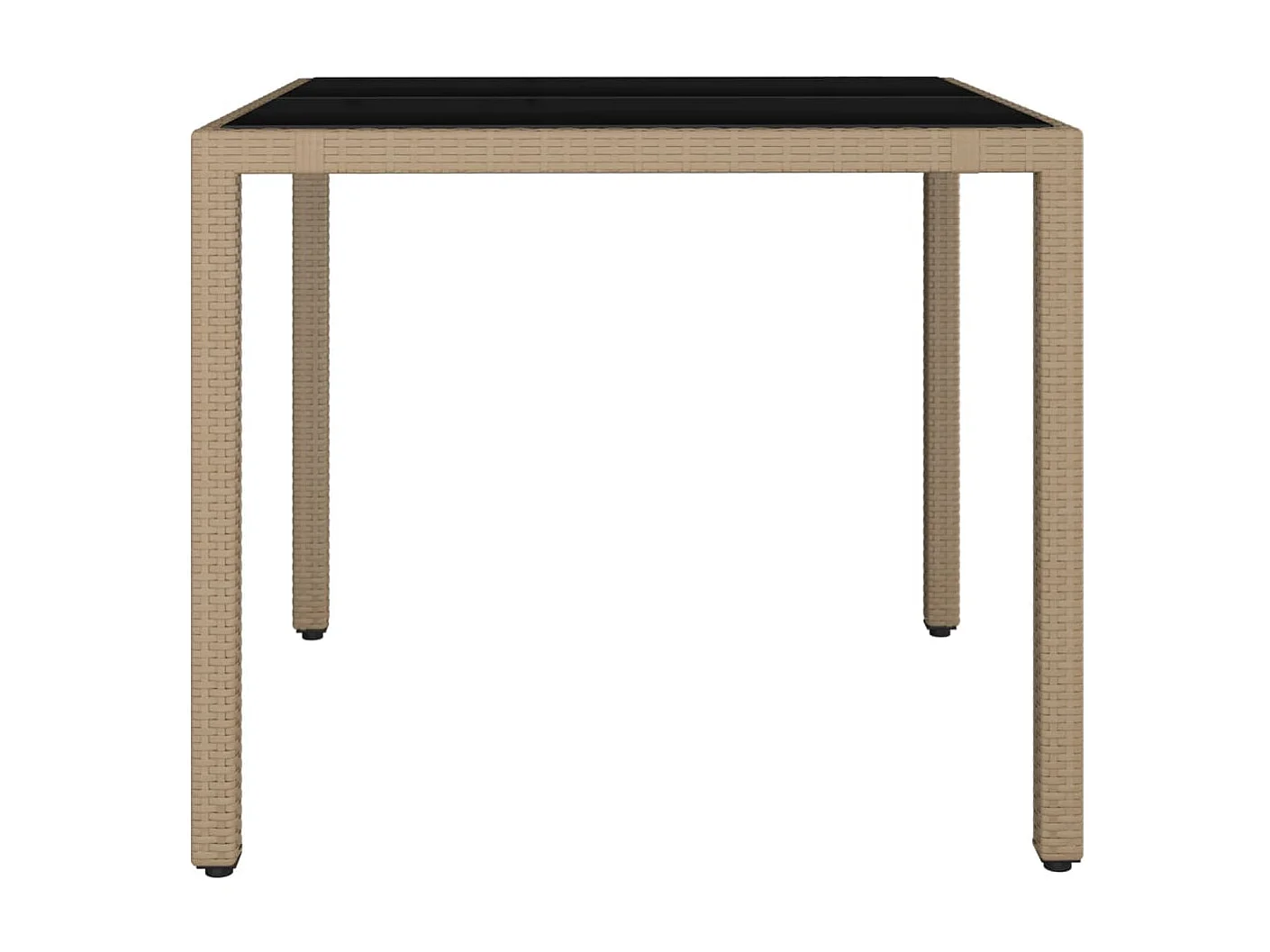 Table de jardin plateau en verre Résine tressée verre trempé GHR76147