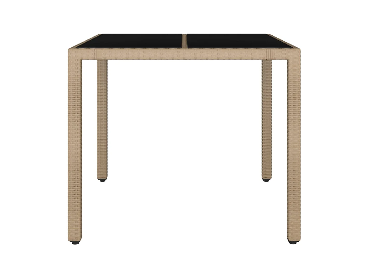 Table de jardin plateau en verre Résine tressée verre trempé GHR76147