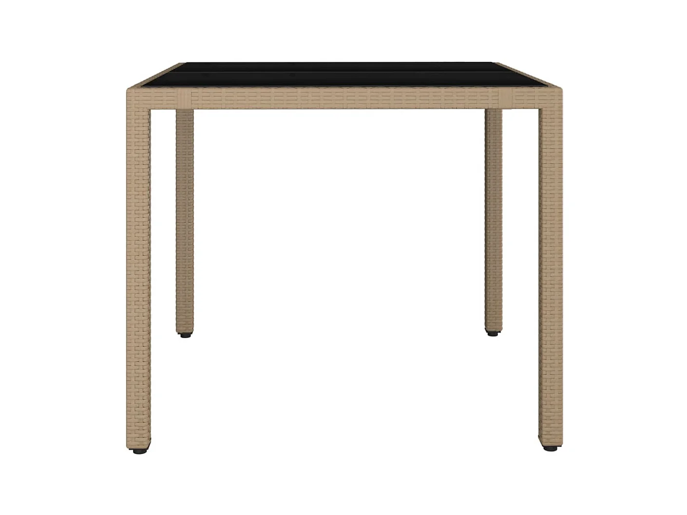 Table de jardin plateau en verre Résine tressée verre trempé GHR76147