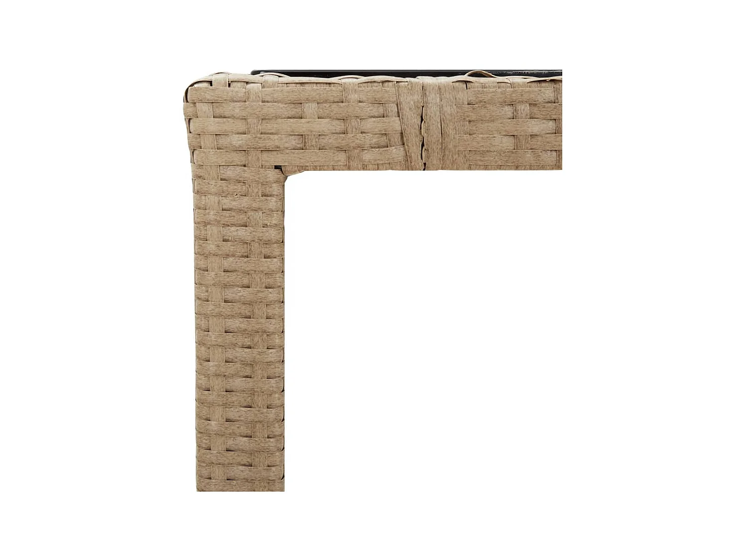 Table de jardin plateau en verre Résine tressée verre trempé GHR76147