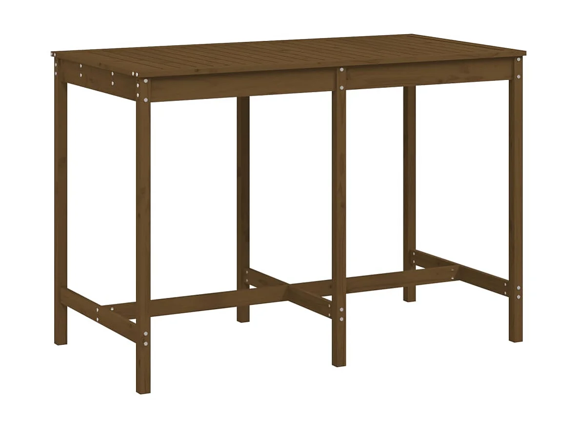 Table de jardin marron miel 159,5x82,5x110cm bois massif de pin GHR38621