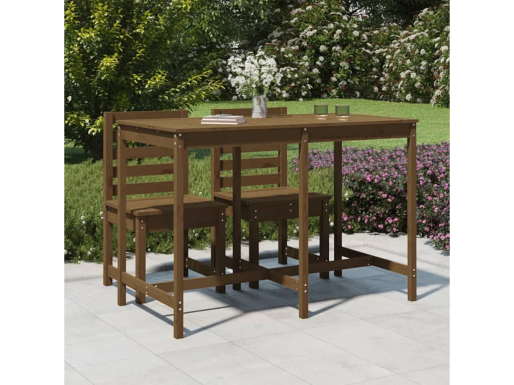 Mesa de jardim 159,5x82,5x110 cm pinho maciço castanho-mel PT374644