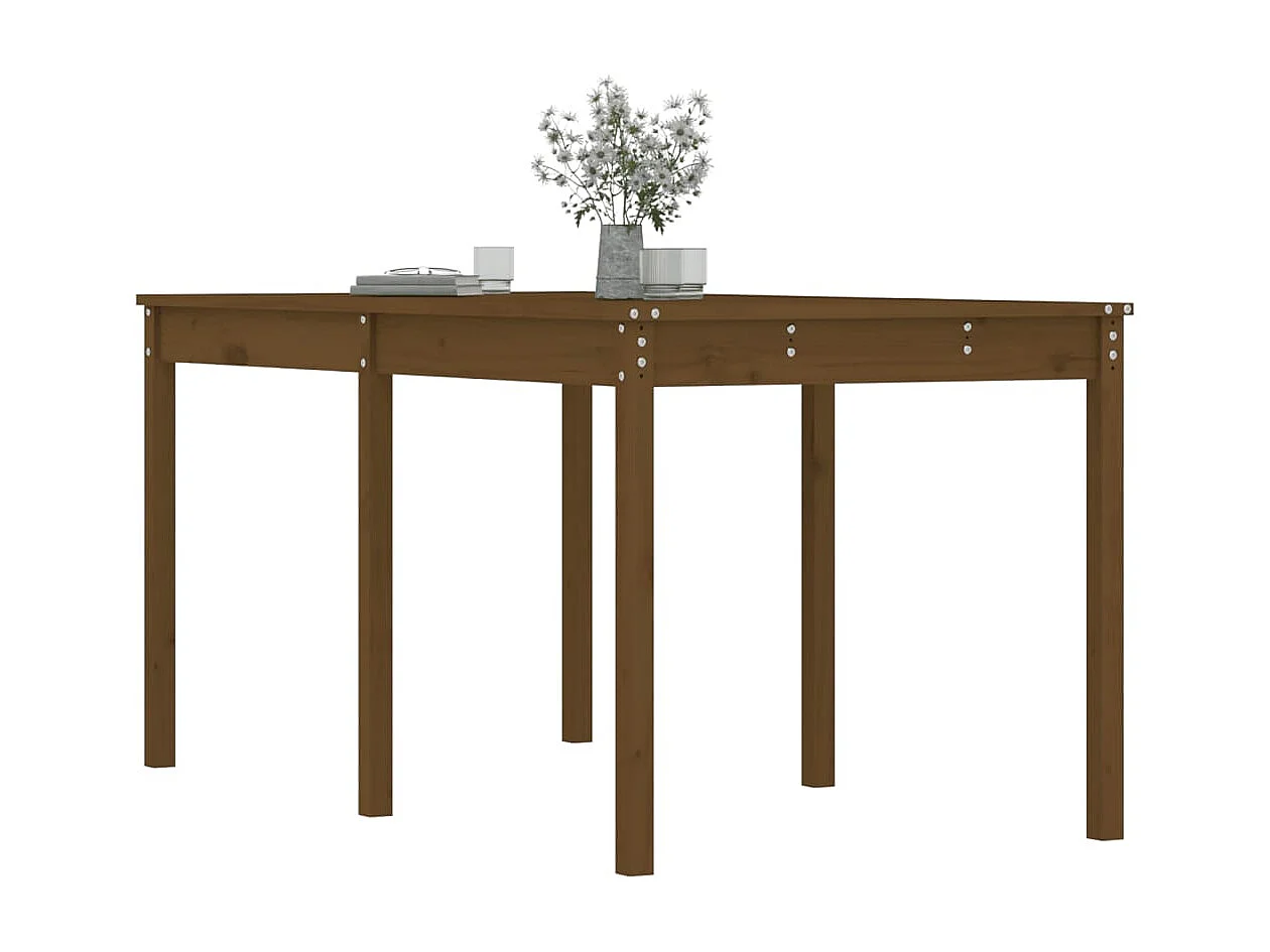Table de jardin marron miel 159,5x82,5x76 cm bois massif de pin GHR63079