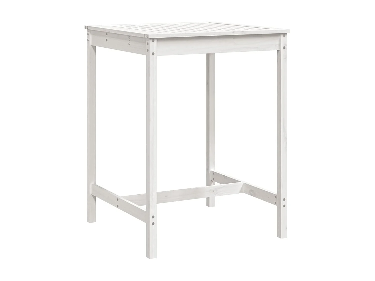 Table de jardin blanc 82,5x82,5x110 cm bois massif de pin GHR19991