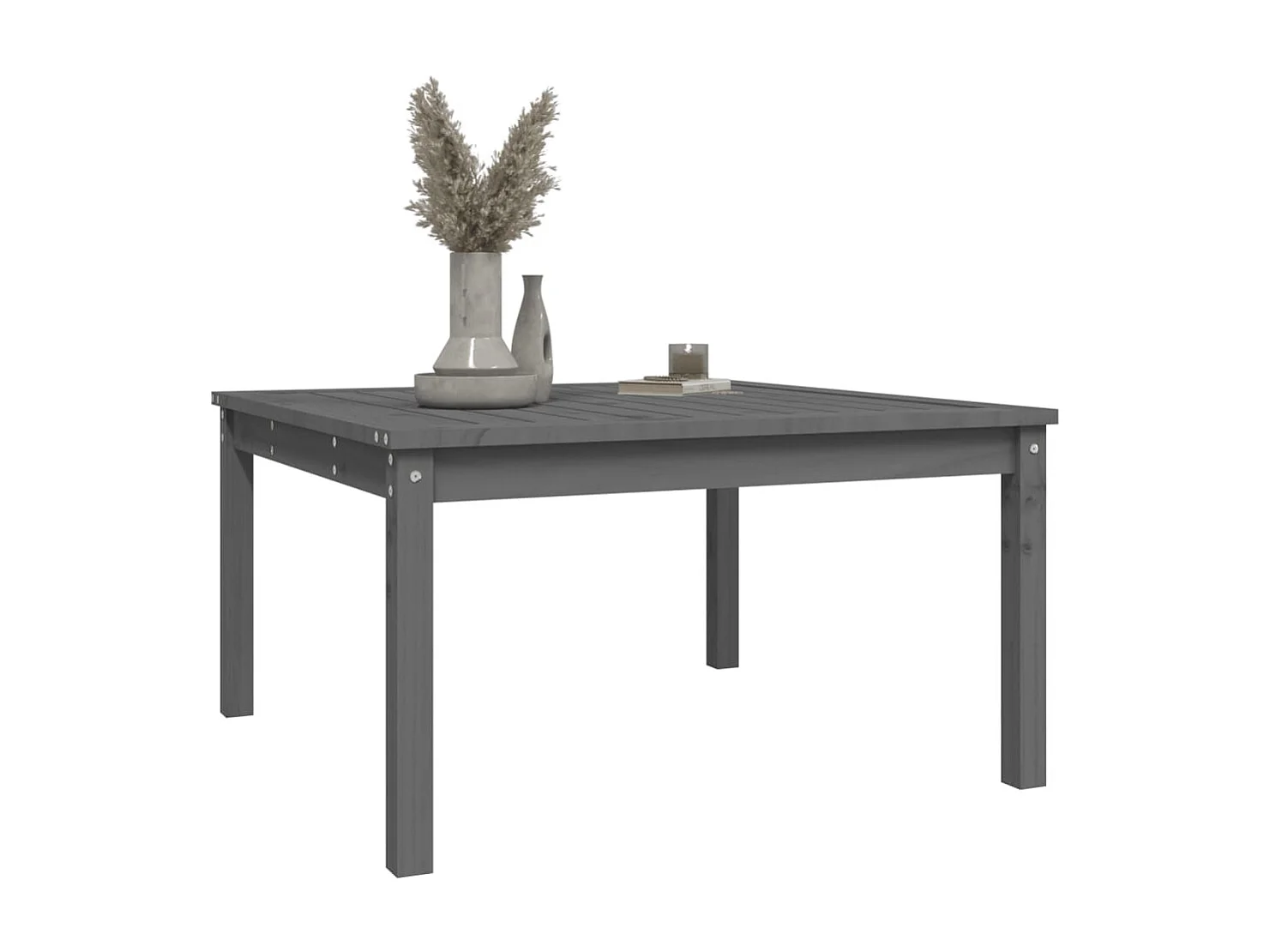 Table de jardin gris 82,5x82,5x45 cm bois massif de pin GHR80337