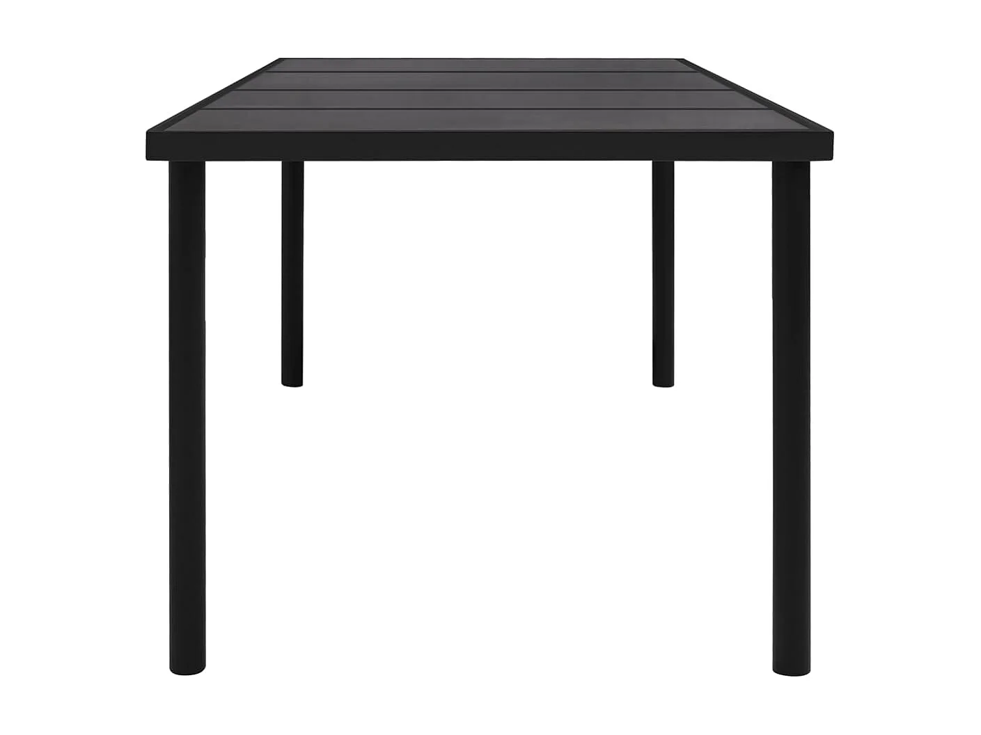 Table de jardin 190x90x74 cm Noir Acier GHR63435