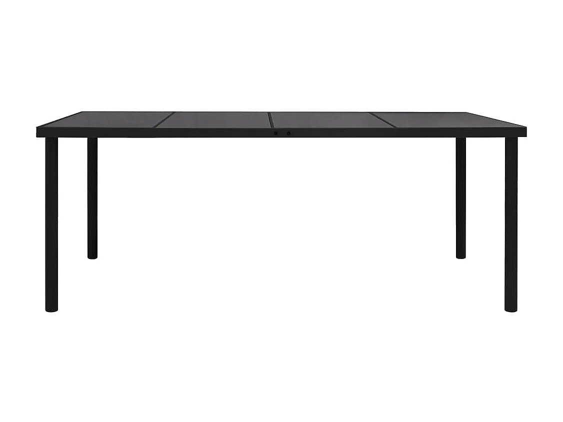 Table de jardin 190x90x74 cm Noir Acier GHR63435