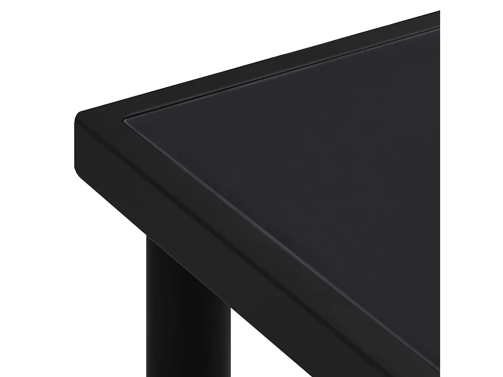 Table de jardin 190x90x74 cm Noir Acier GHR63435