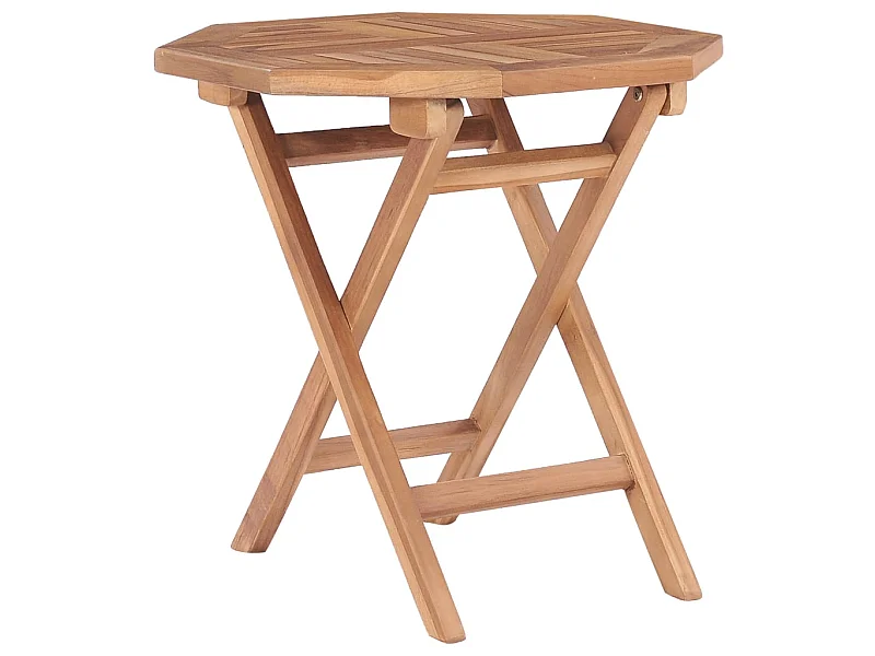 Mesa de comedor de jardín plegable madera maciza de teca 45x45x45 cm KOW60010