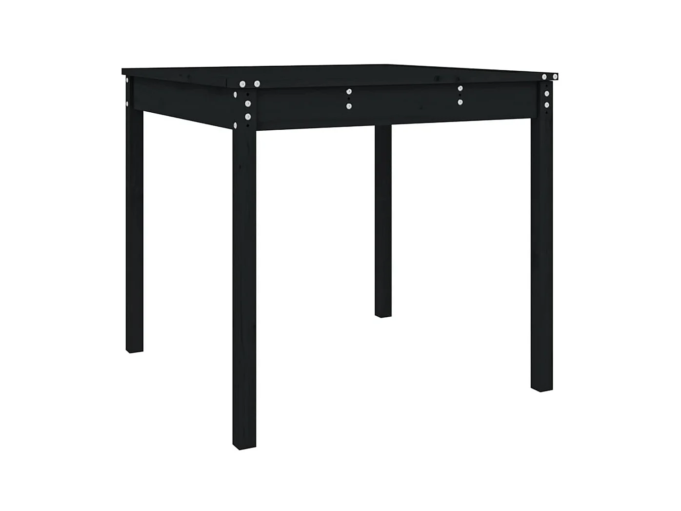 Table de jardin noir 82,5x82,5x76 cm bois massif de pin GHR74222