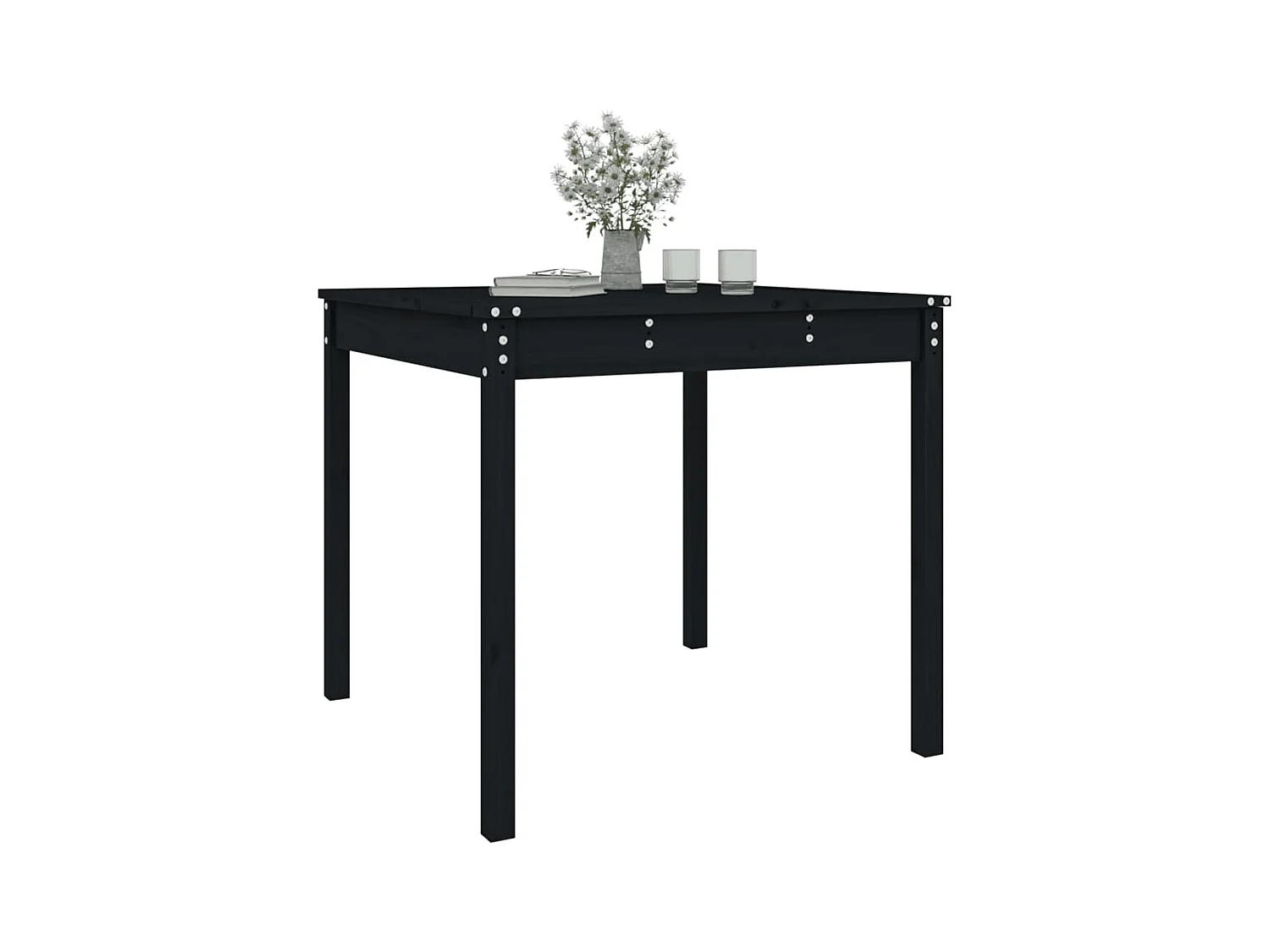 Table de jardin noir 82,5x82,5x76 cm bois massif de pin GHR74222
