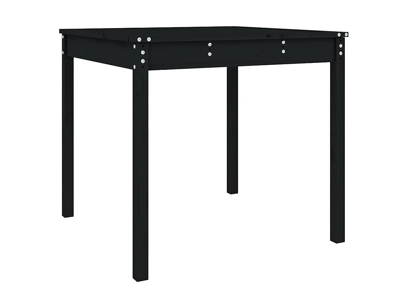 Table de jardin noir 82,5x82,5x76 cm bois massif de pin GHR74222