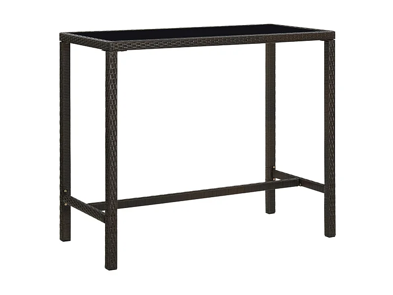 Tuinbartafel 130x60x110 cm poly rattan en glas bruin NL494662