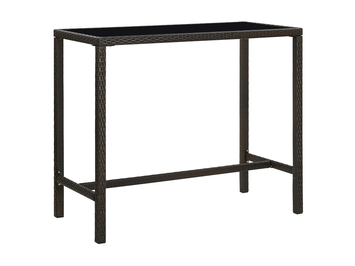 Table à manger de jardin Marron 130x60x110cm Résine tressée verre GHR18289