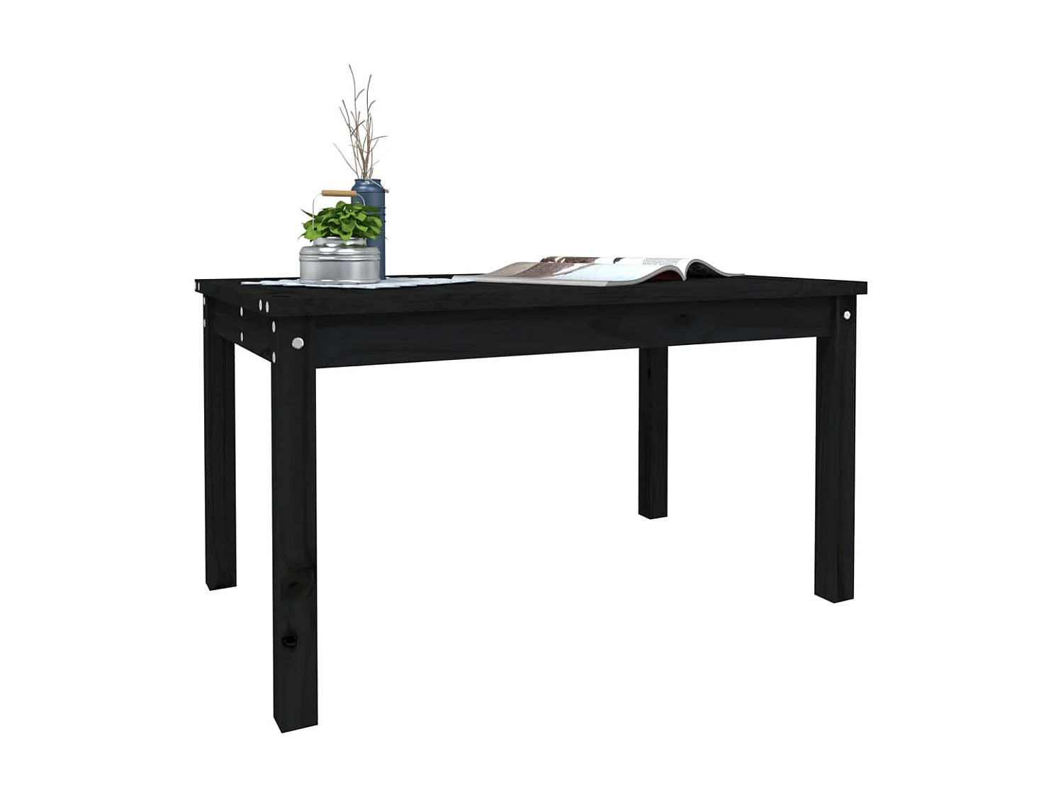 Table de jardin noir 82,5x50,5x45 cm bois massif de pin GHR81537