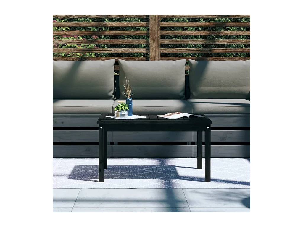 Table de jardin noir 82,5x50,5x45 cm bois massif de pin GHR81537