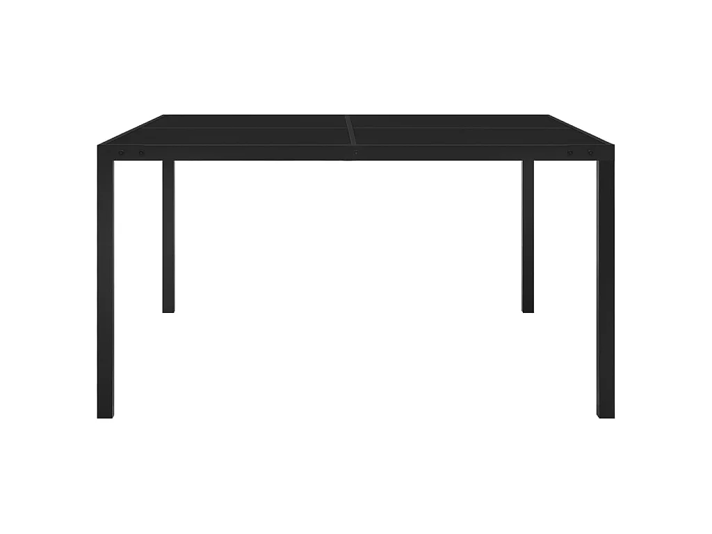 Table de jardin 130x130x72 cm Noir Acier et verre GHR11360
