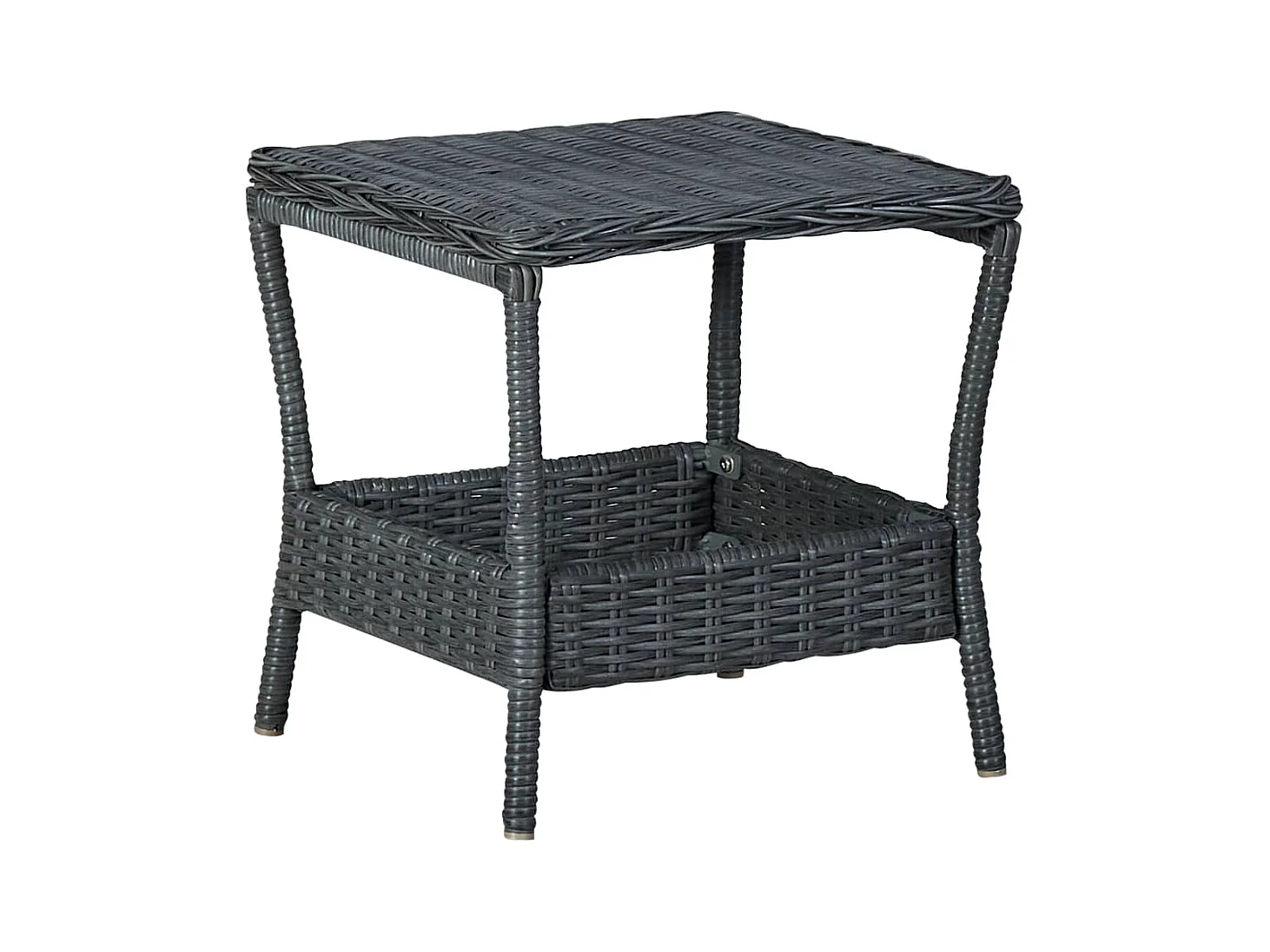 Table de jardin Gris foncé 45x45x46,5 cm Résine tressée GHR55930