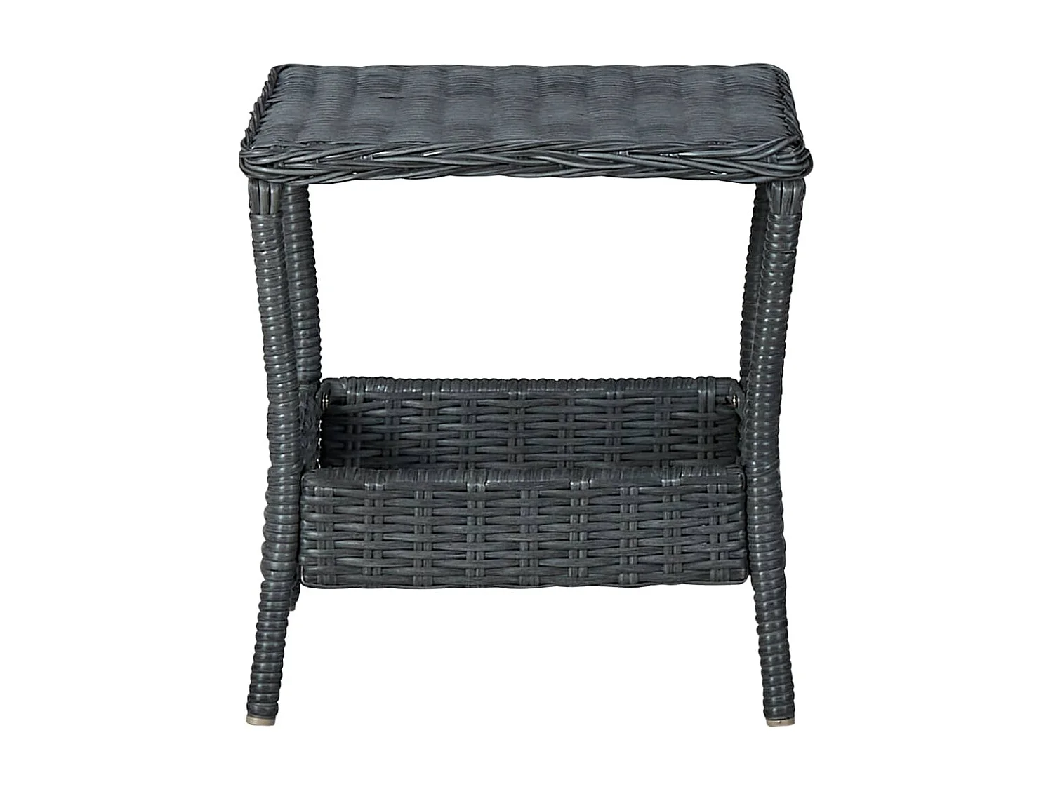 Tuintafel 45x45x46,5 cm poly rattan donkergrijs NL370386