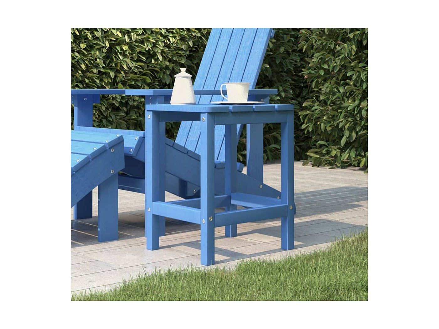 Tavolino Adirondack doppio nero resistente alle intemperie per patio