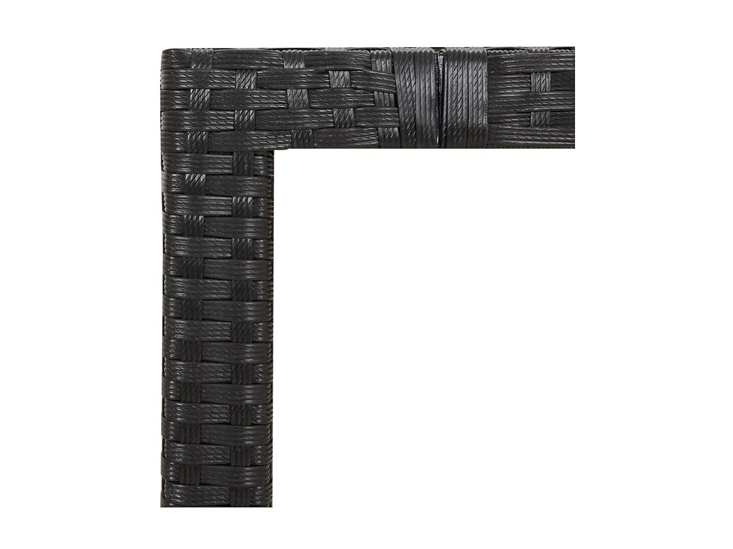 Table de jardin plateau en bois Noir Résine tressée bois massif GHR95278